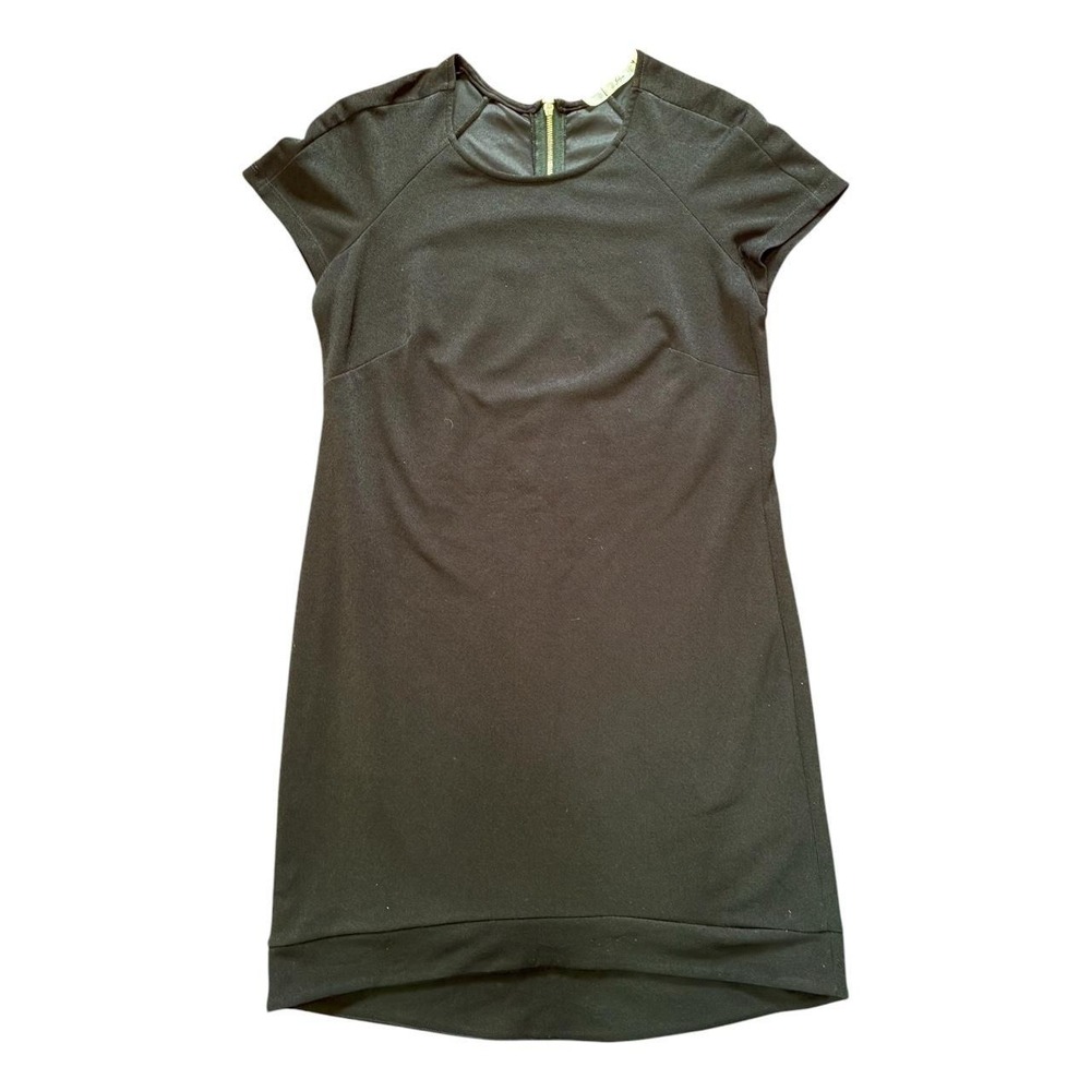 Gibson Womens Black Short Sleeve Exposed Zip Shift Dress Size S